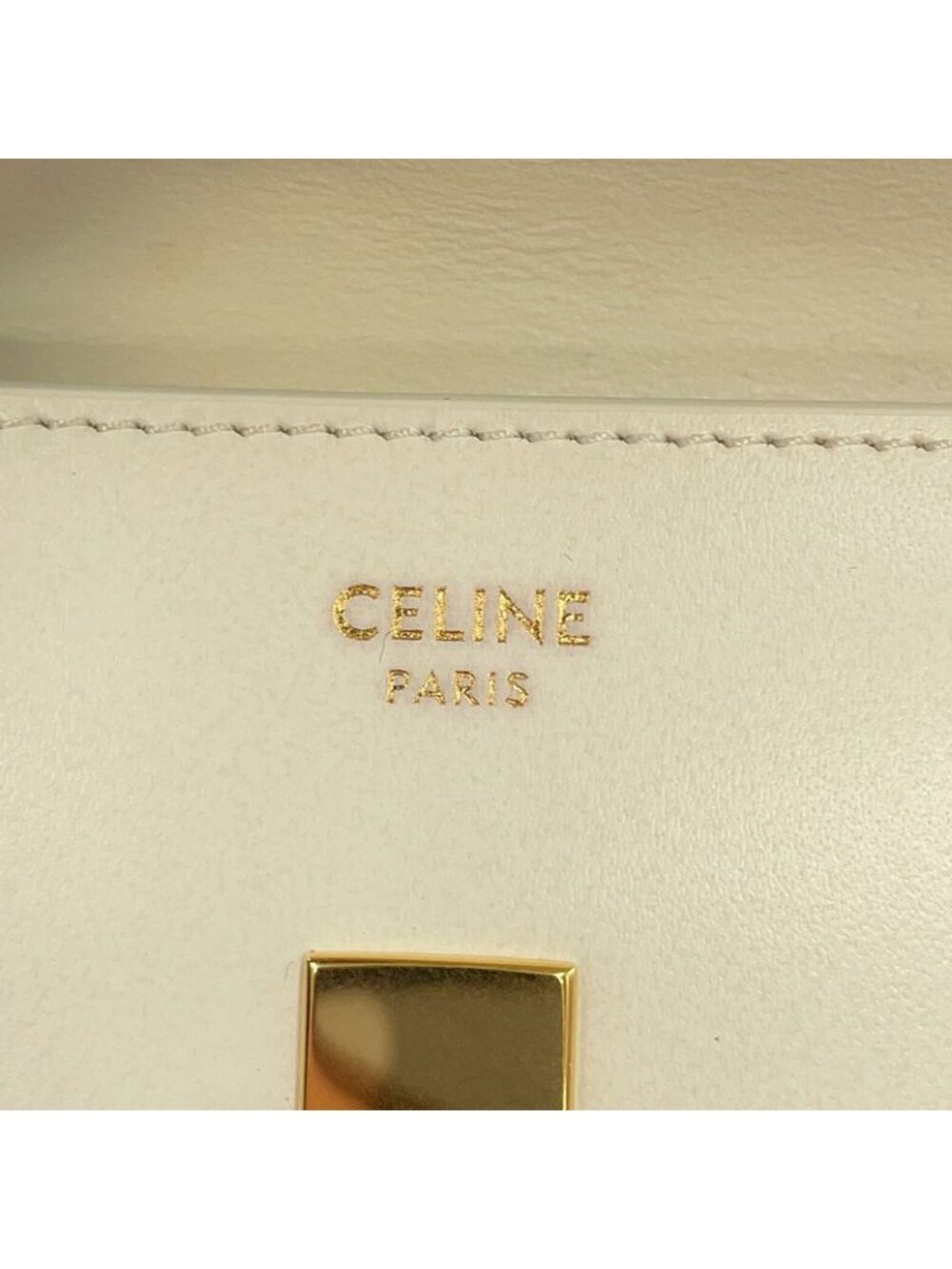 Celine Card Case with Flap Holder 16 Seeds Calf Leather White - Picture 7 of 9